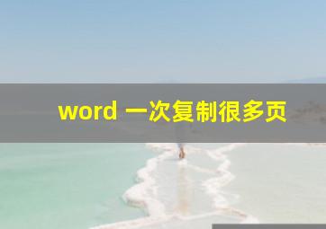 word 一次复制很多页